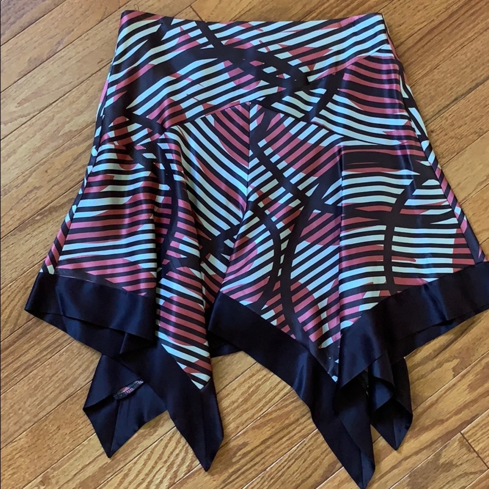 Asymmetrical silky Bebe handkerchief skirt